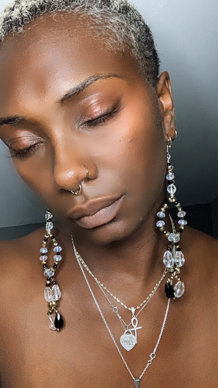 Desire Thee Crystal Hoop Earrings